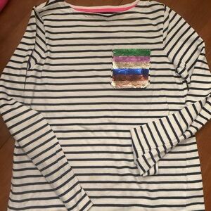 Boden girls Long Sleeve Shirt with Sequin Pocket